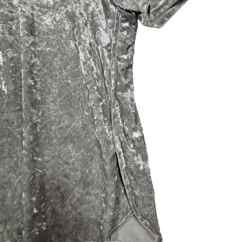 Faded Glory Crushed Velvet Womens Top Silver Whimsigoth Glam NYE Plus Sz 1X - Picture 7 of 8